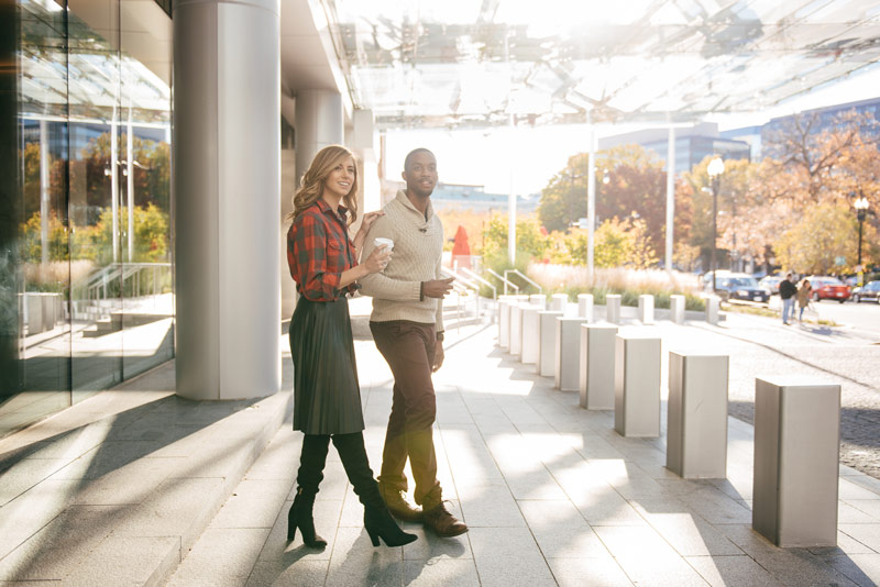 Couple leaving the Marriott Marquis in downtown DC - Can't fail first date spots in Washington, DC