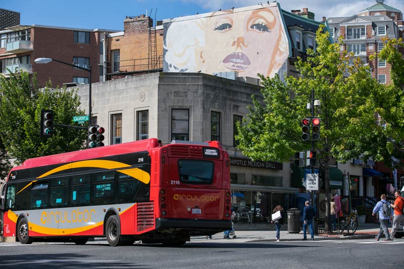 Marilyn Monroe mural on Connecticut Avenue in Washington, DC