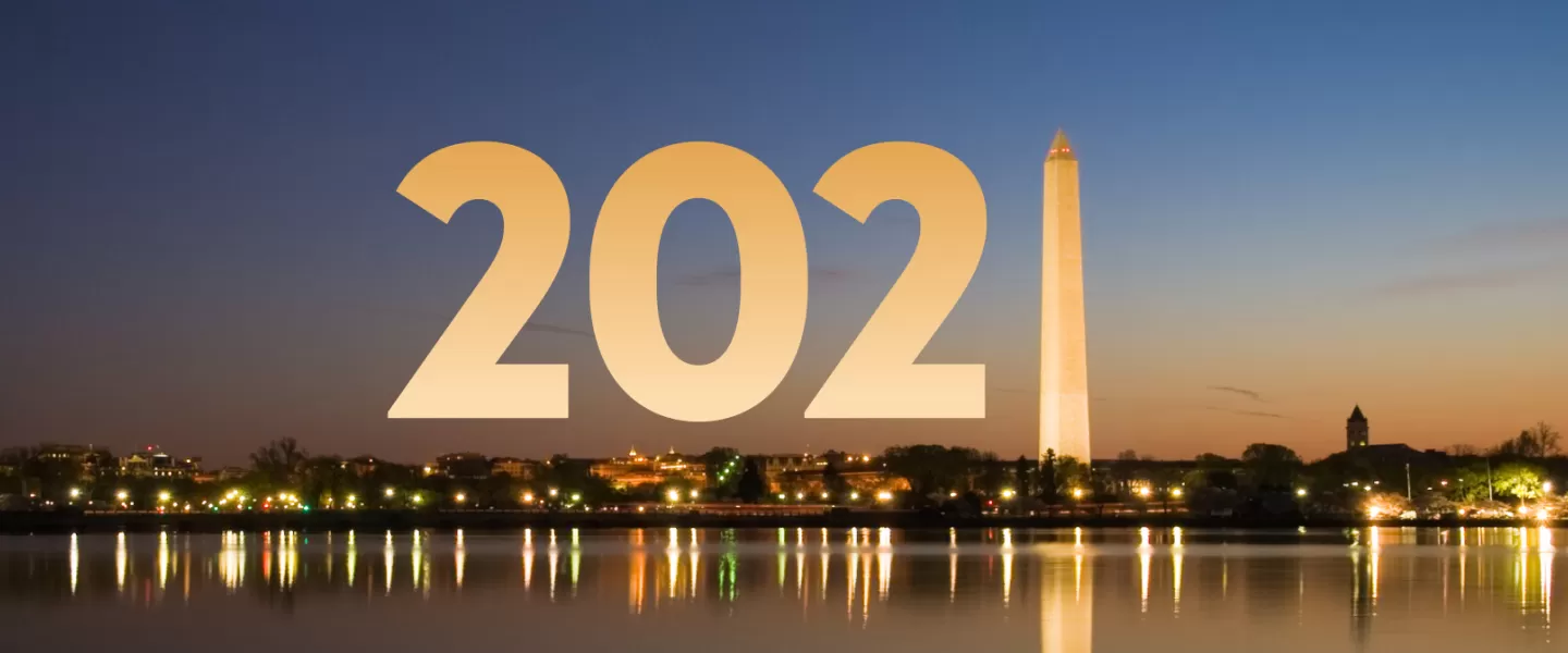 2021 Tidal Basin shot of DC at dusk