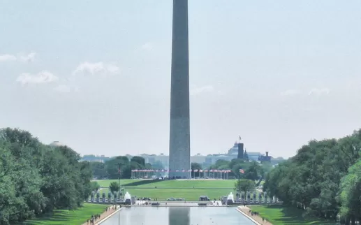 Washington Monument and Lincoln Memorial Reflecting Pool on the National Mall - Monuments and Memorials in Washington, DC