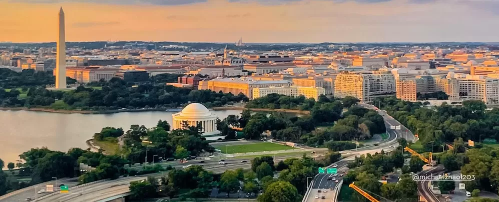 Aerial shot of DC 